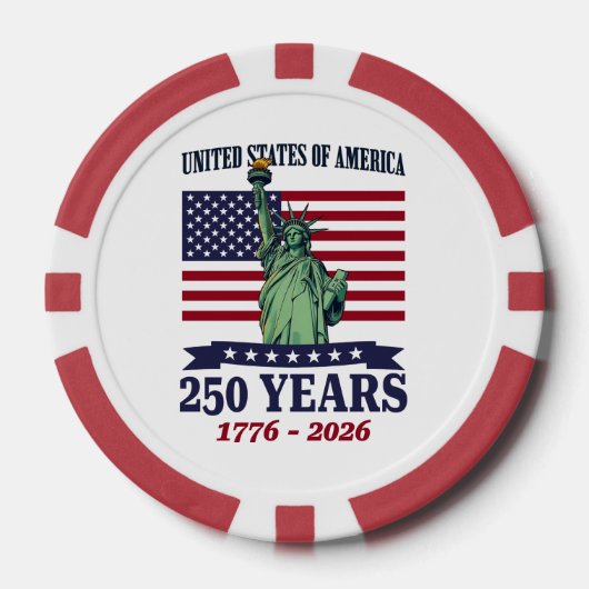 USA Statue of Liberty 250 Years 1776-2026 ポーカーチップ (正面)