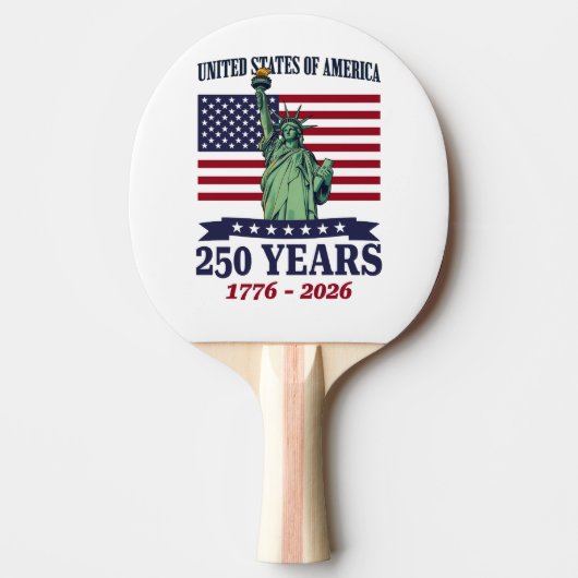 USA Statue of Liberty 250 Years 1776-2026 卓球ラケット (正面)