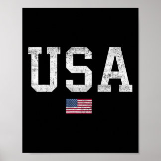 Usa T Shirt Women Men Kids Patriotic American Flag ポスター
