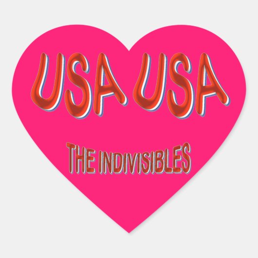 USA THE INDIVISIBLES赤白青 ハートシール (正面)