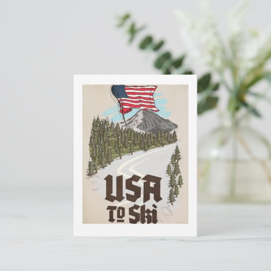 USA To Ski ポストカード (スタンド正面)