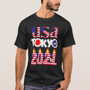 Usa Tokyo Japan 2021アメリカ国旗のスポーツ用品 Tシャツ