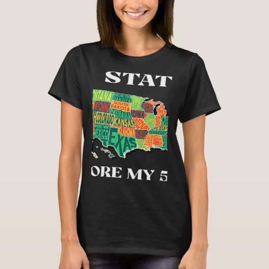 USA Travel Visit 50 States Map 1 Tシャツ (正面)