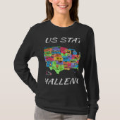 USA Travel  Visit 50 States Map Tシャツ (正面)