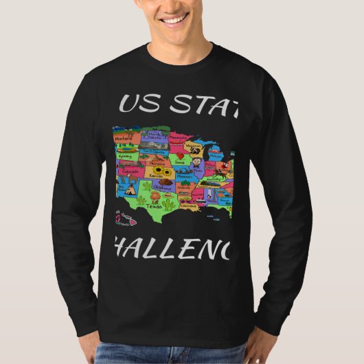 USA Travel  Visit 50 States Map Tシャツ (正面)