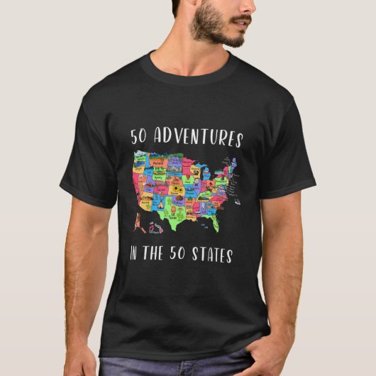 USA Travel   Visit 50 States Map Tシャツ (正面)