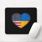 Usa Ukraine Heart - Dual Citizenship  マウスパッド (マウス)