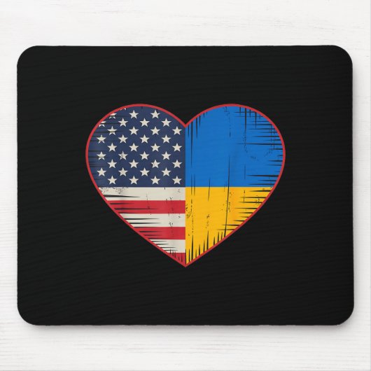 Usa Ukraine Heart - Dual Citizenship  マウスパッド (正面)
