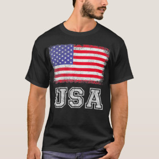 USA US Flag Patriotic 4th Of July America  Tシャツ