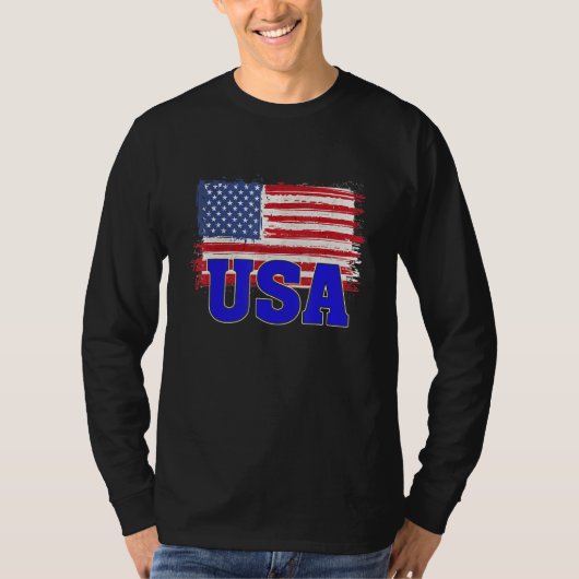 USA US Flag Patriotic American Tシャツ (正面)