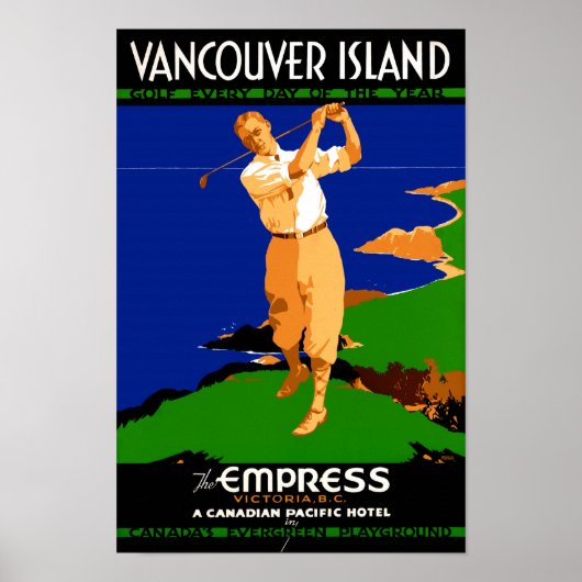 USA Vancouver Island Vintage Poster Restored ポスター (正面)