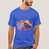 USA Venezuela Love Hearts Tシャツ (正面)