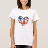 USA Womens Add Name T-Shirt Tシャツ (正面)