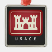 USACEロゴおよびカスタム文字 メタルオーナメント (正面)