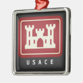 USACEロゴおよびカスタム文字 メタルオーナメント (左)