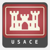 USACEロゴ&文字 スクエアシール (正面)