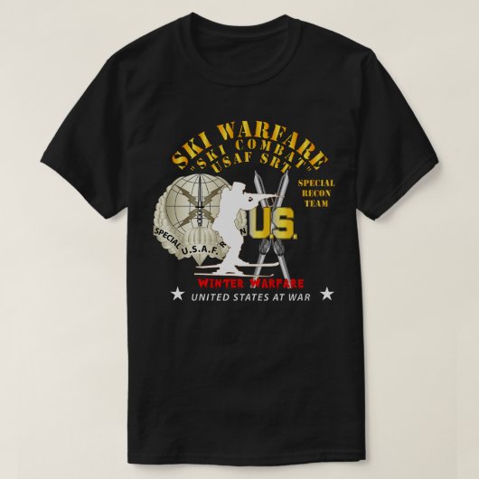 USAFスペシャルリコンチームのスキー戦の勝利 Tシャツ (デザイン正面)