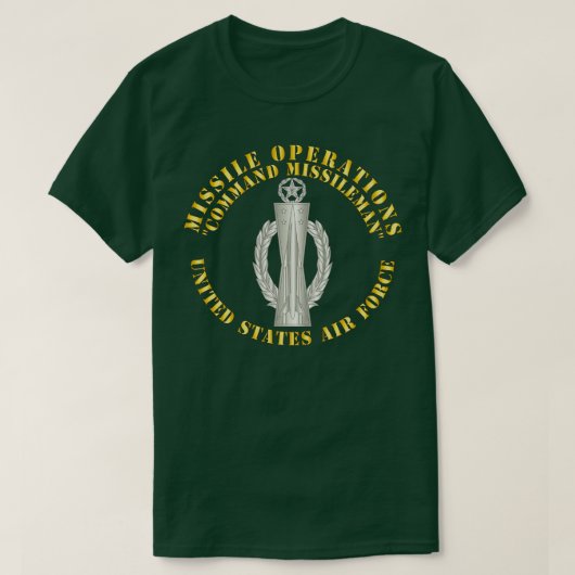 USAFミサイル作戦ミッスレマン・コマンまたはマスト Tシャツ (デザイン正面)