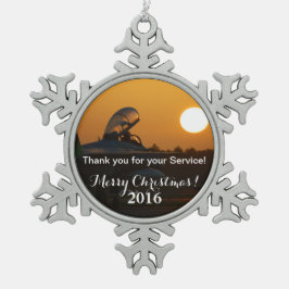 USAF展開済みサービス組織 スノーフレークピューターオーナメント