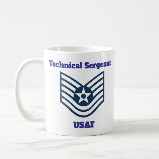 USAF技術曹長Insigniaコーヒーマグ コーヒーマグカップ (左)
