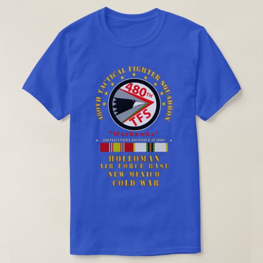 USAF 480th戦術戦闘隊ウォーホークスホール Tシャツ (デザイン正面)