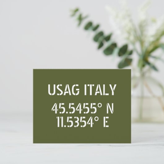 USAGイタリア緯度経度はがき ポストカード (スタンド正面)