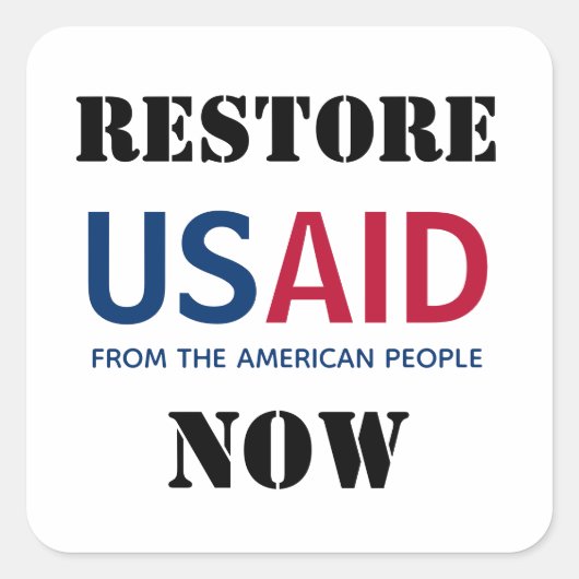 USAIDを今すぐ復活させよう スクエアシール (正面)