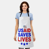 USAID 救 Lives US Agency 国際的 Develop エプロン (着用した状態)