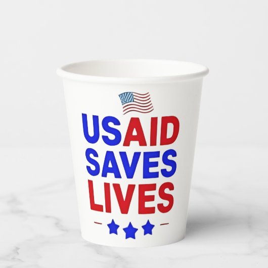 USAID 救 Lives US Agency 国際的 Develop 紙コップ (正面)