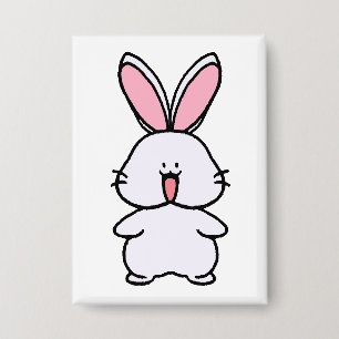 Usara the Bunny – Simple Cute Character Front View 缶バッジ