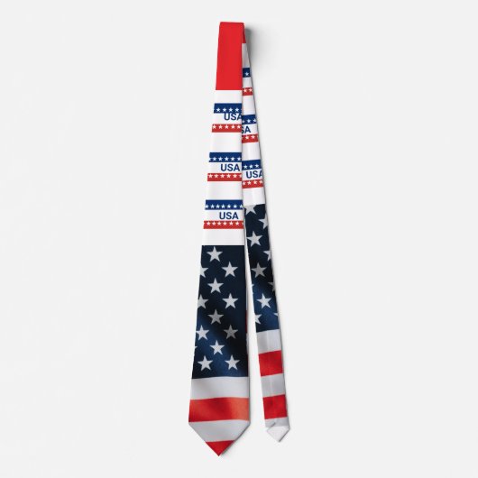 USA's 250th Anniversary 1776 2026 Red White Blue ネクタイ (正面)