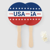 USA's 250th Anniversary 1776 2026 Red White Blue ハンドファン (正面&裏面)