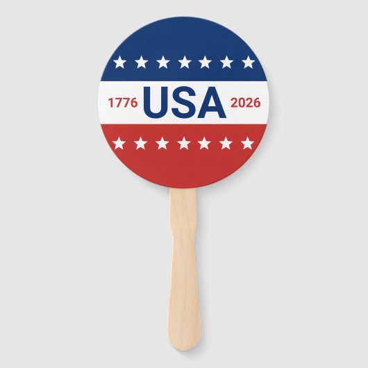 USA's 250th Anniversary 1776 2026 Red White Blue ハンドファン (正面)