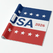 USA's 250th Anniversary 1776 2026 Red White Blue ラッピングペーパー (アンロールド)