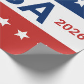 USA's 250th Anniversary 1776 2026 Red White Blue ラッピングペーパー (角)