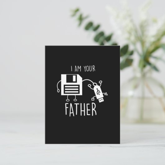 USBおもしろいへのフロッピーディスク私はあなたの父 ポストカード (スタンド正面)