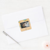 USBで猫を見る スクエアシール (封筒)
