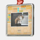 USBを持つLol猫 メタルオーナメント (左)