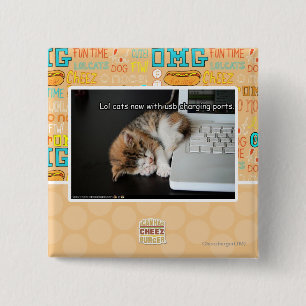 USBを持つLol猫 缶バッジ