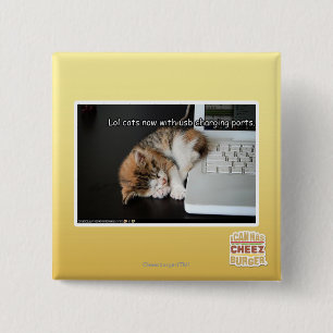 USBを持つLol猫 缶バッジ