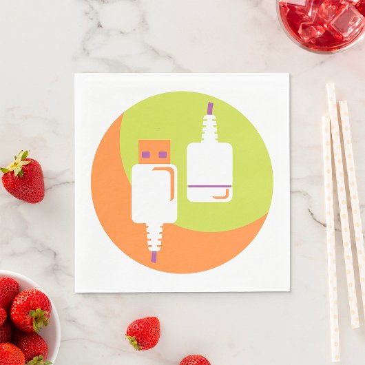 USBプラグアイコン スタンダードランチョンナプキン