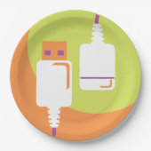 USBプラグアイコン ペーパープレート (正面)