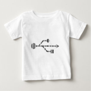 USBロゴバーコード コンピュータバーコードパターン デザイン ベビーTシャツ