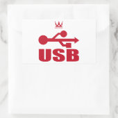 USB（赤） 長方形シール (バッグ)