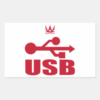 USB（赤） 長方形シール