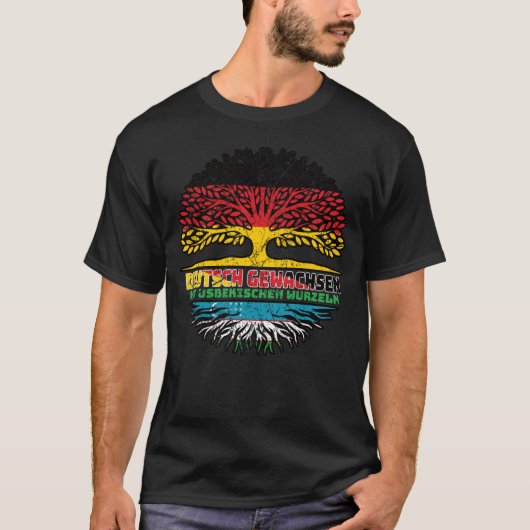Usbekistan Usbekisch Deutschland Baum Tシャツ (正面)