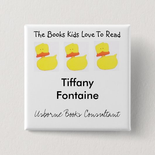 Usborneはアヒルの名札を予約します 缶バッジ (正面)