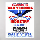 USC War Training Classes 1943 WPA ポスター (正面)