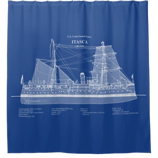 USCGカッターイタスカ – ABD シャワーカーテン (正面)