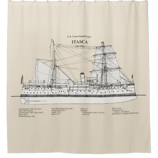 USCGカッターイタスカ – SBD シャワーカーテン (正面)